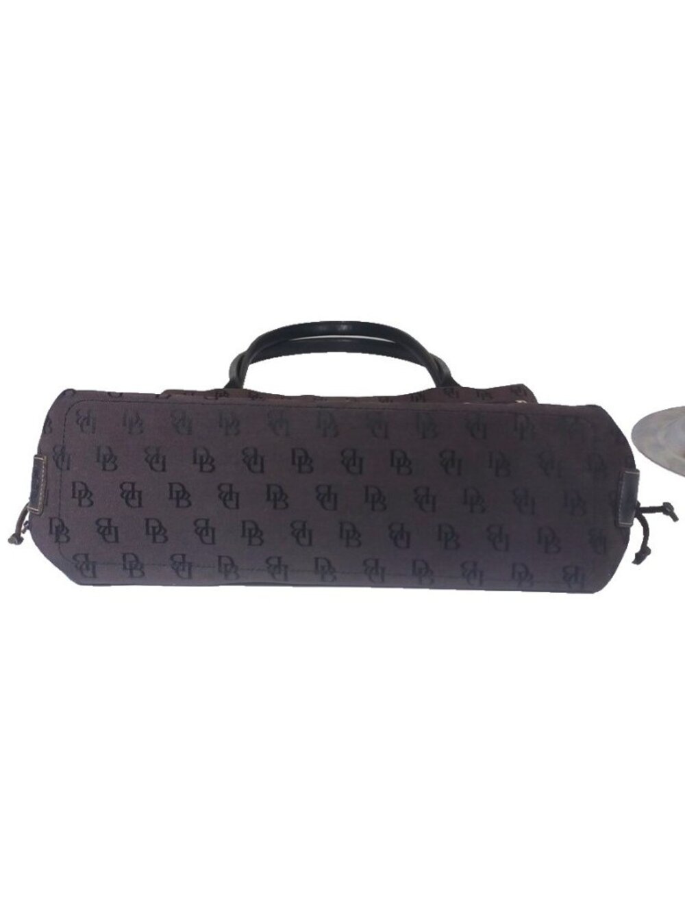 Dooney & Bourke Dark Brown Signature Logo Fabric Leather Trim Shoulder Bag NWOT - Picture 6 of 9